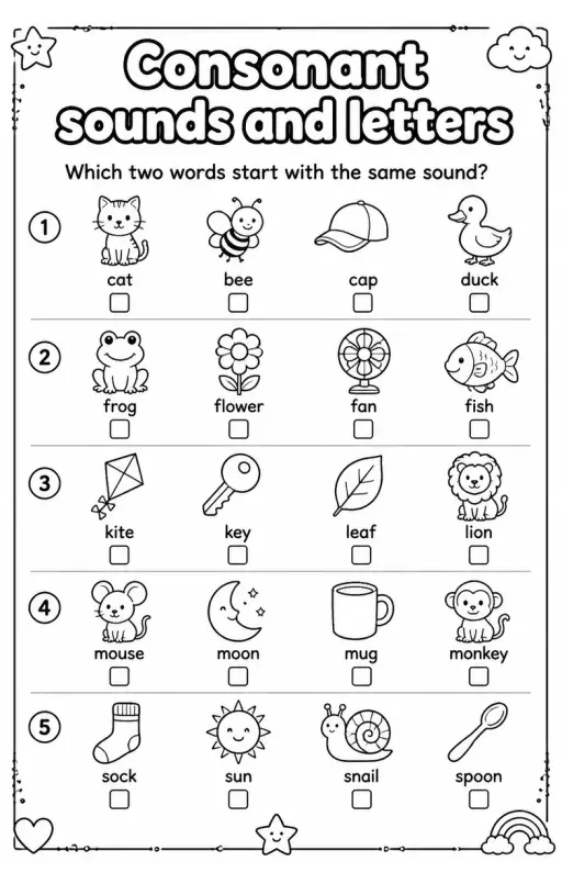 Which two words start with the same sound?