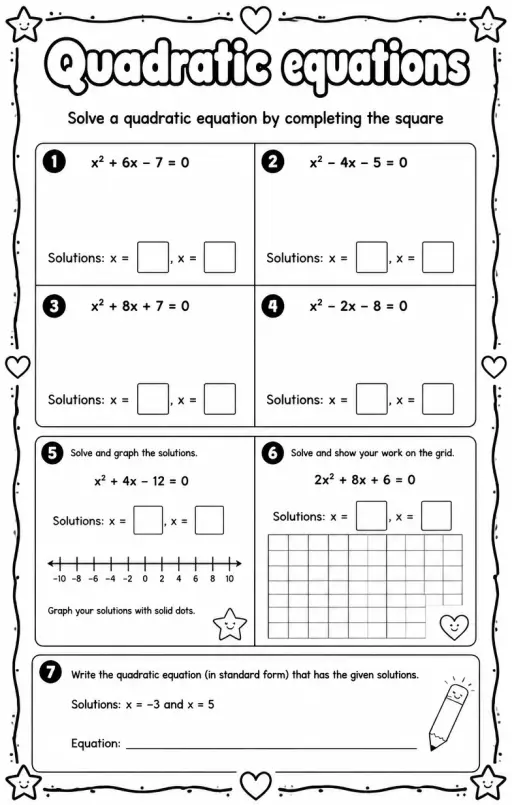 Solve a quadratic equation by completing the square