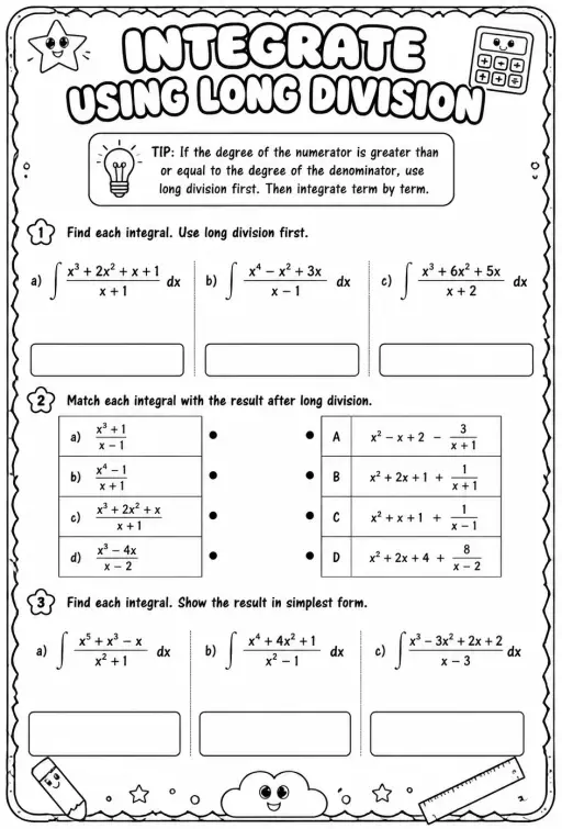 Integrate using long division
