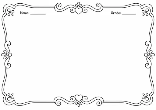 Drawing Frames: Decorative Border Templates Worksheet Pack