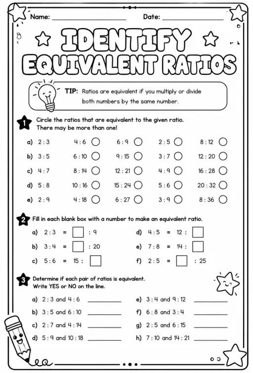 Identify equivalent ratios