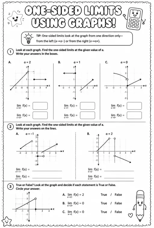 Find one-sided limits using graphs