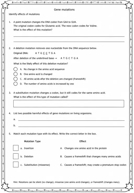 Identify effects of mutations