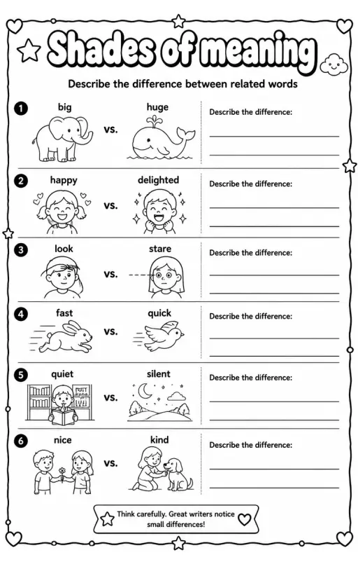 Describe the difference between related words