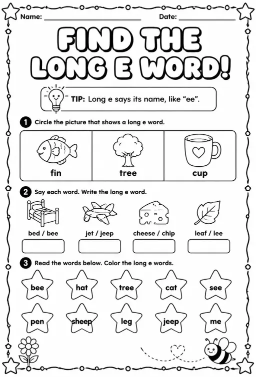 Find the long e word