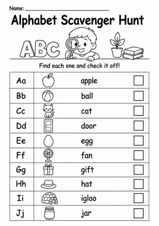 Alphabet Scavenger Hunt — Grade 3