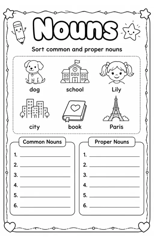 Sort common and proper nouns