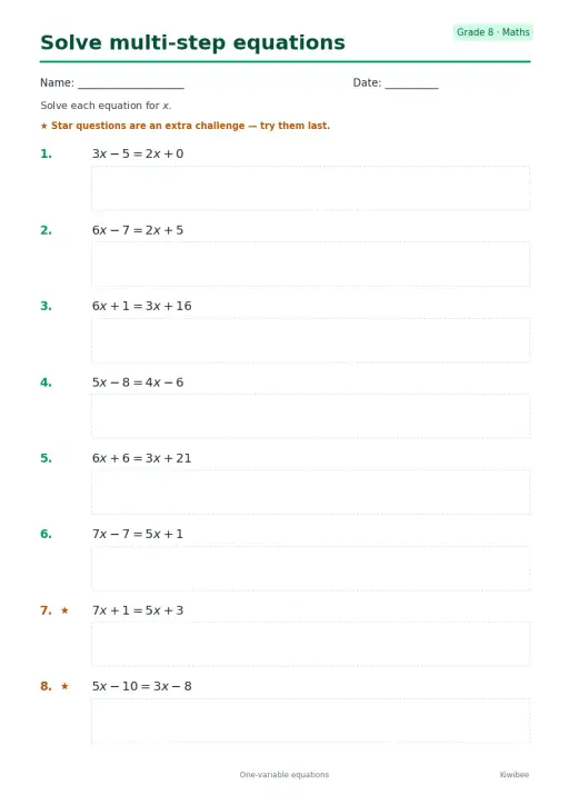 Solve multi-step equations