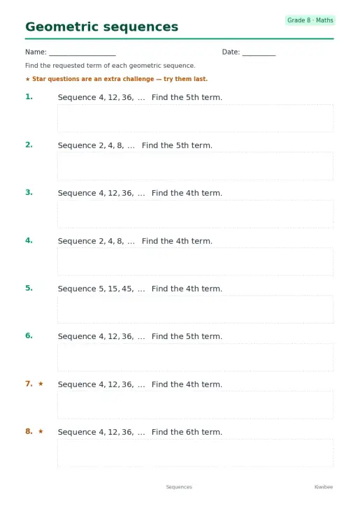 Geometric sequences