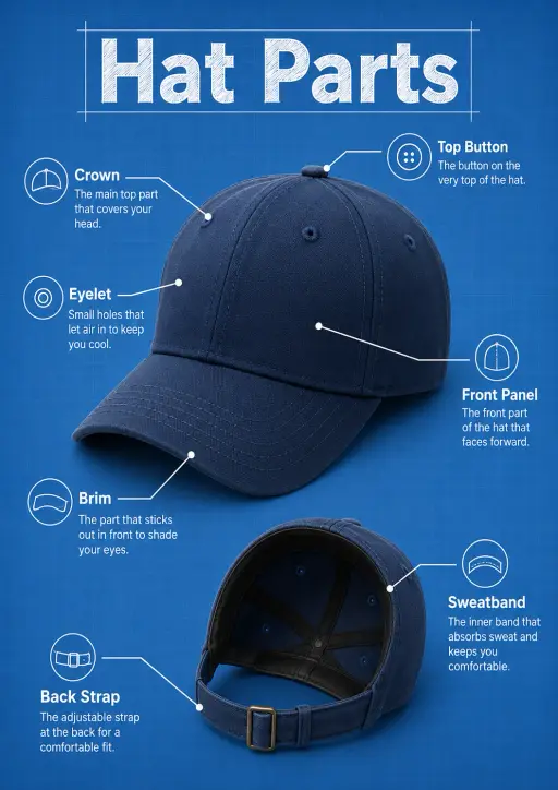 Hat parts Clothing Items Infographic