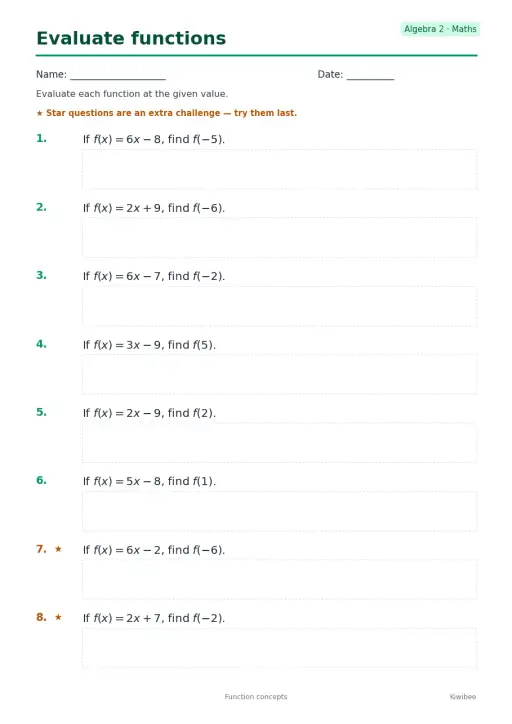 Evaluate functions