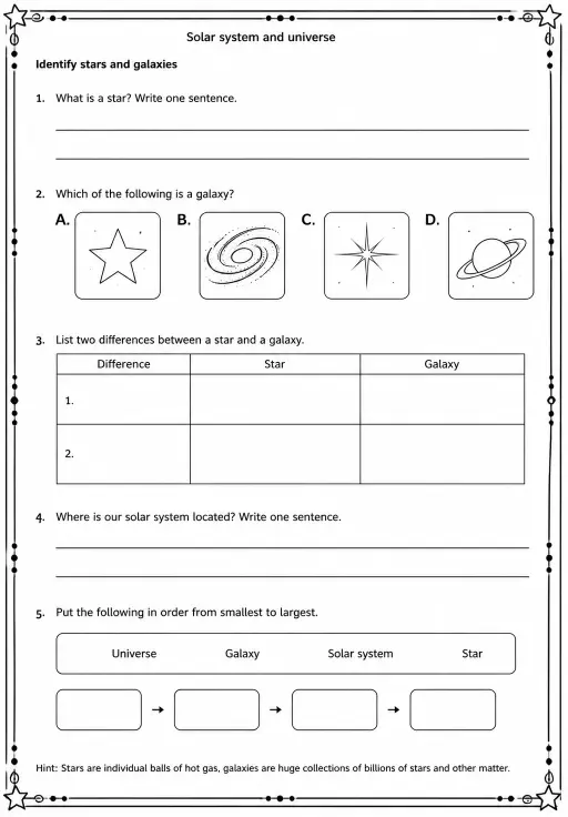 Identify stars and galaxies