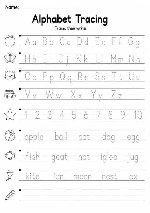 Alphabet Tracing — Kindergarten