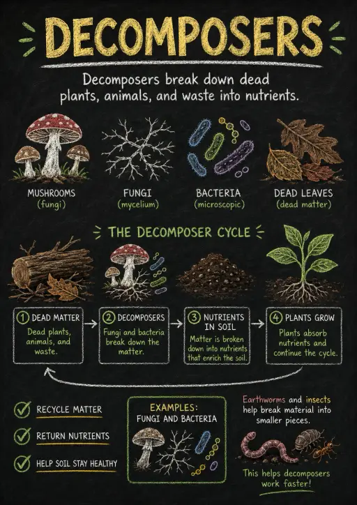 Decomposers Ecosystems Infographic