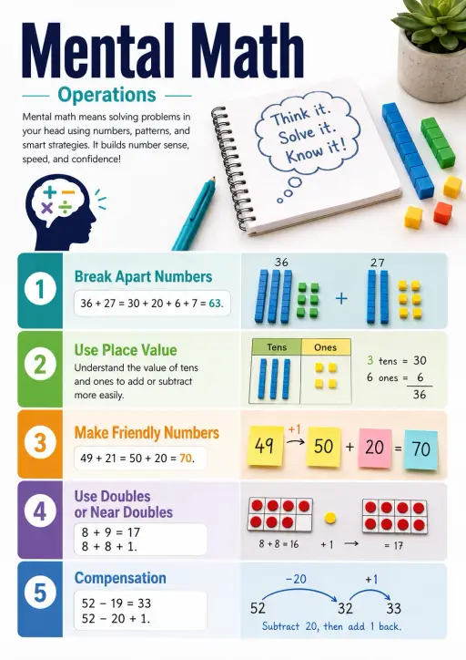 Mental Math Operations Infographic
