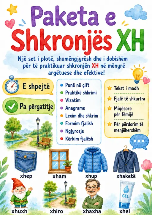 Albanian Letter Xh Phonics Worksheets Pack