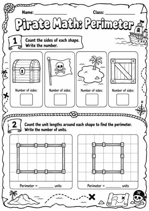 Pirate Math: Position and Direction Worksheet Pack