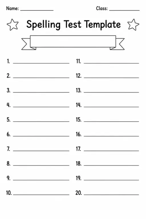 Spelling Test Template