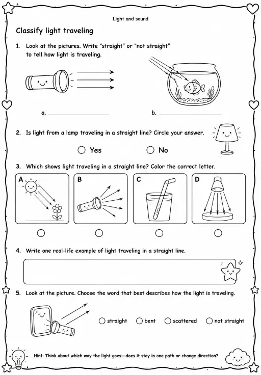 Classify light traveling