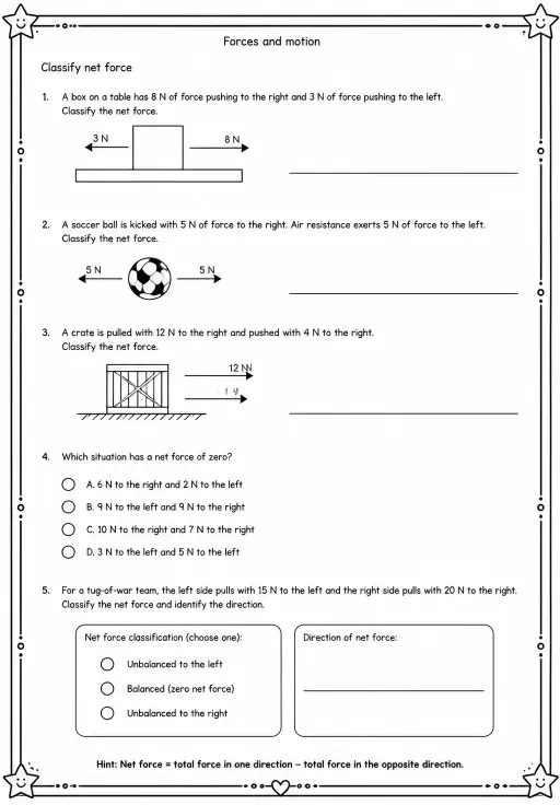 Classify net force