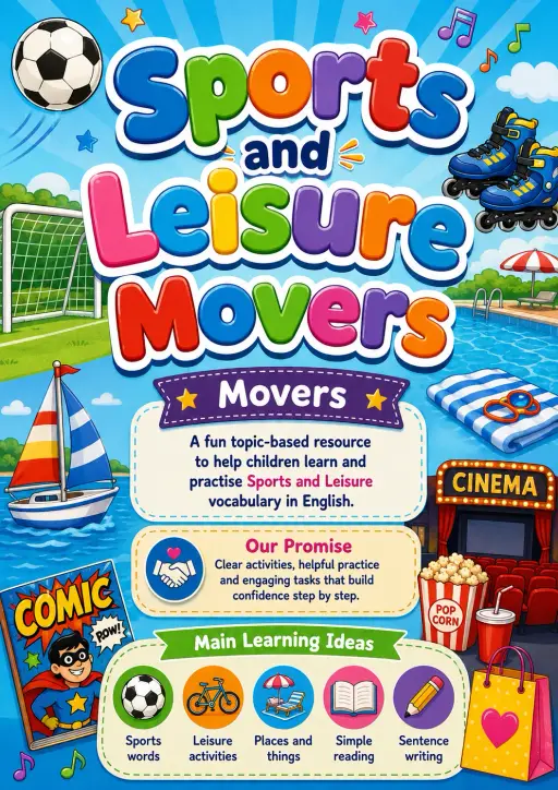Sports and Leisure Movers Vocabulary Worksheet Pack