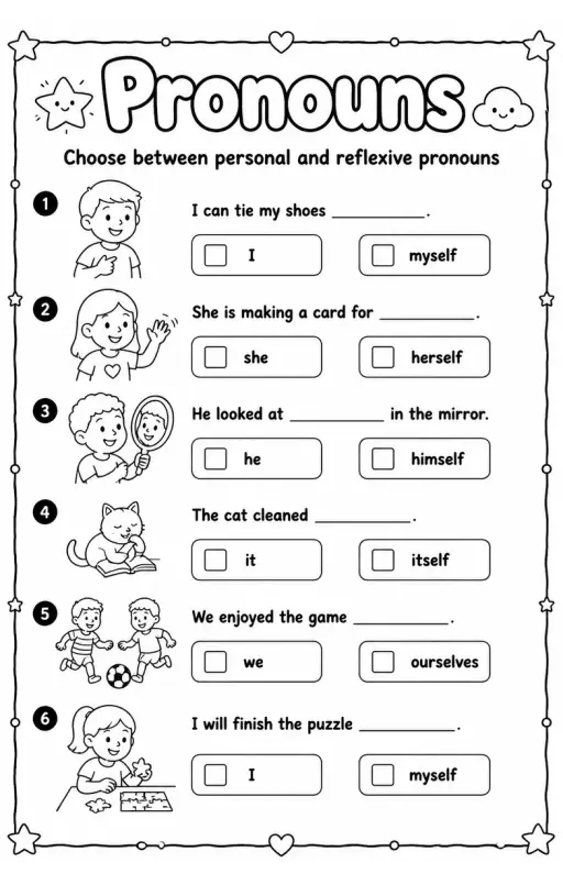 Choose between personal and reflexive pronouns