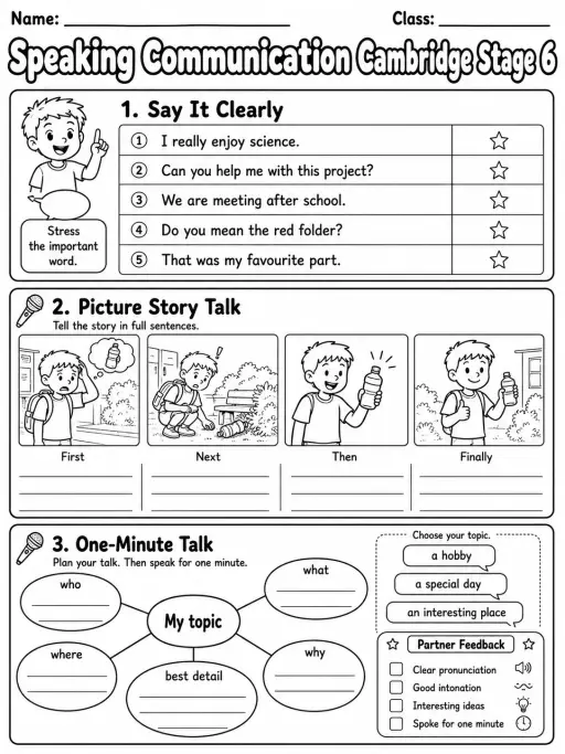 Speaking Communication Cambridge Stage 6