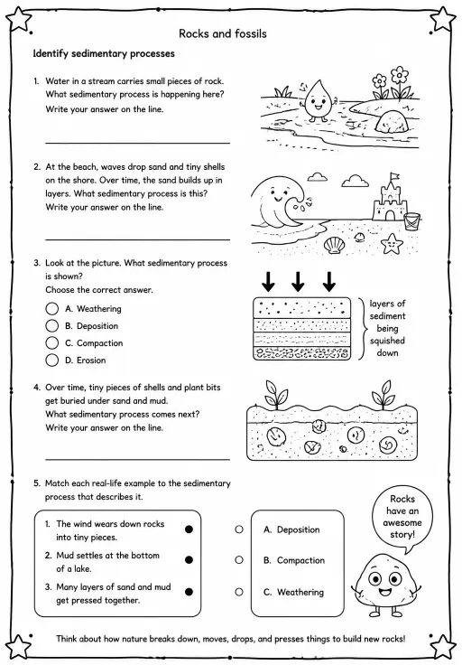 Identify sedimentary processes