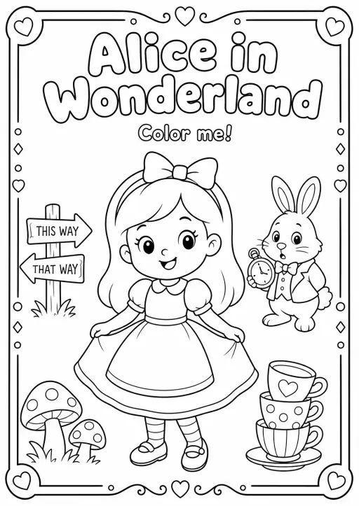 Alice in Wonderland Coloring Pages