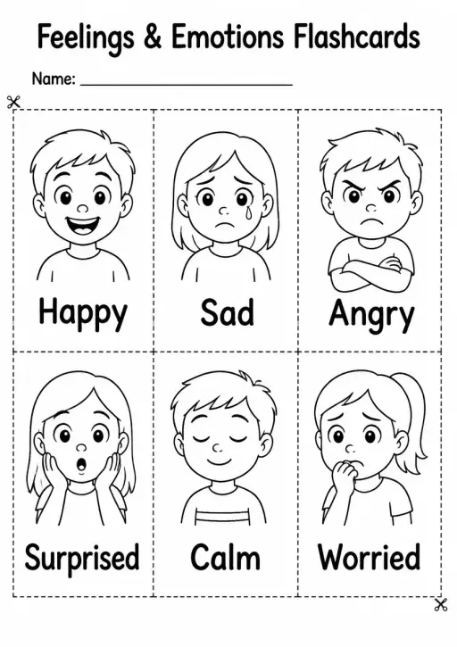 Feelings & Emotions Flashcards — Grade 3