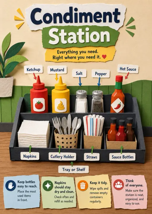 Condiment station Restaurant Dining Infographic