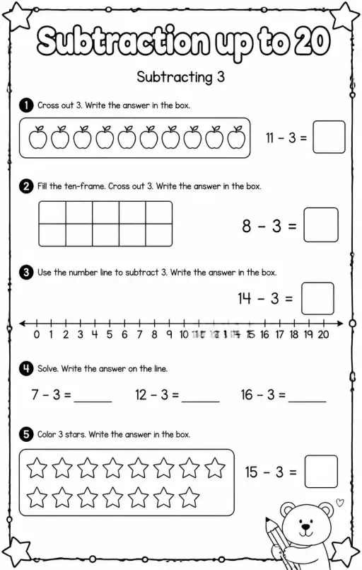 Subtracting 3