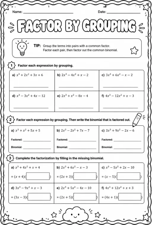 Factor by grouping