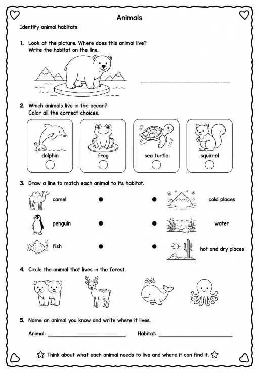 Identify animal habitats