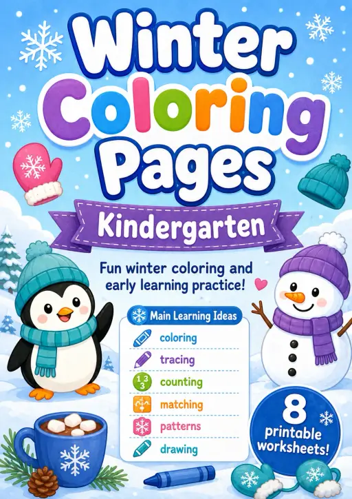 Winter Coloring Pages Worksheet Pack