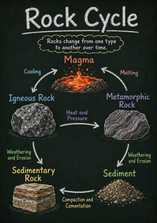 Rock Cycle Earth and Space Infographic
