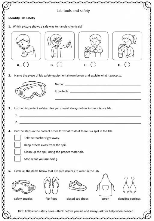 Identify lab safety