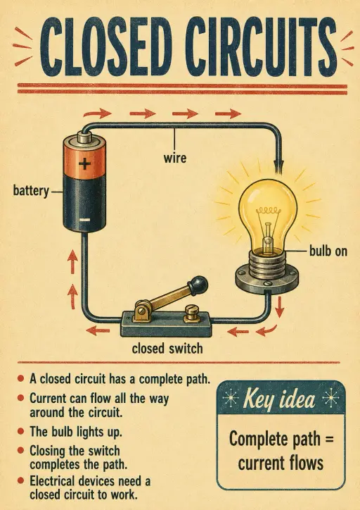 Closed circuits Electricity and Magnetism Infographic