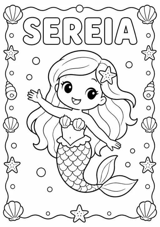 Desenho de Sereia para Colorir