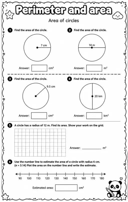 Area of circles