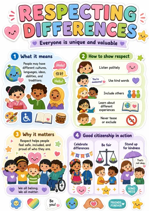 Respecting Differences Citizenship Infographic