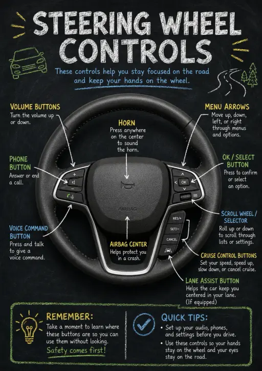 Steering Wheel Car Parts Infographic