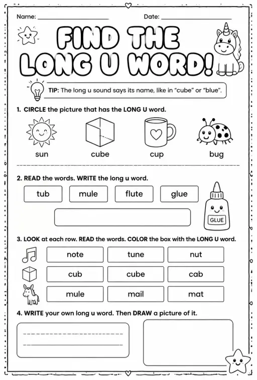 Find the long u word