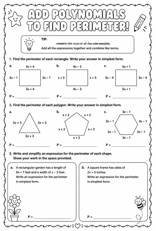 Add polynomials to find perimeter