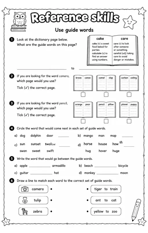Use guide words