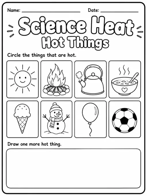Science Heat Hot Things Worksheet Pack