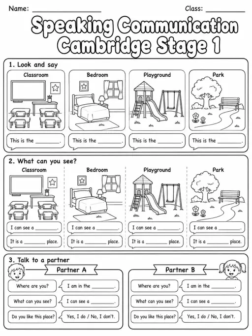 Speaking Communication Cambridge Stage 1