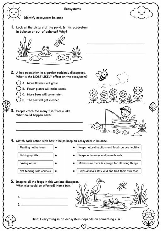 Identify ecosystem balance
