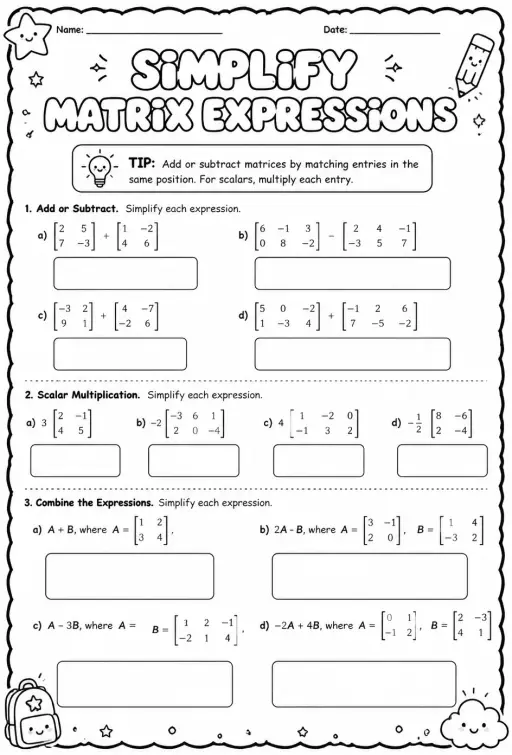 Simplify matrix expressions