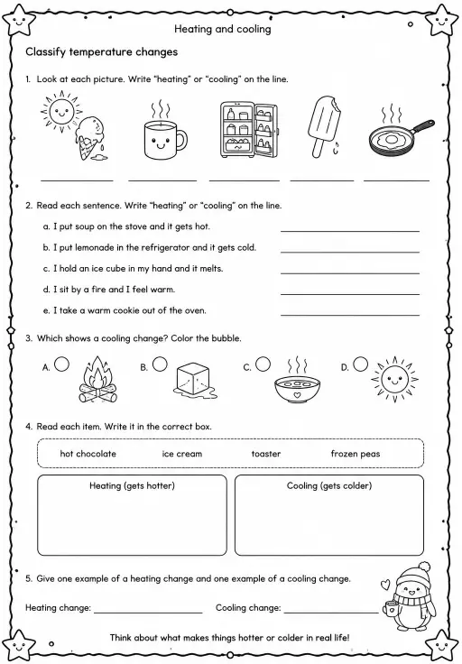 Classify temperature changes